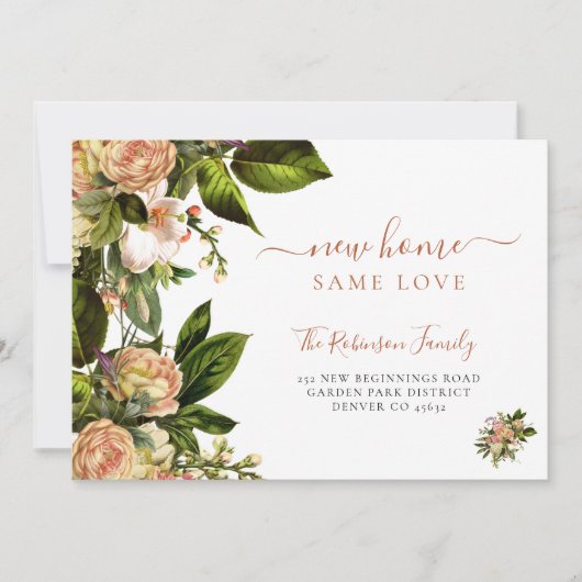 Faire-part Flore botanique vert élégant mouvement (Devant)