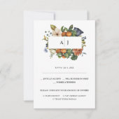 Faire-part Flore d'agrumes fin été | Mariage botanique RSVP (Devant)