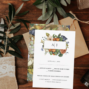Faire-part Flore d'agrumes fin été Mariage botanique RSVP