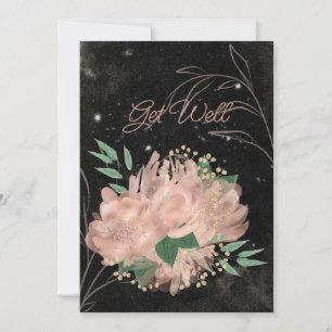 Faire-part Flore en Satin Noir Pâle Blanc S'Apprécier