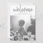 Faire-part Flore séchée par la boue grise Bébé neutre (Devant)