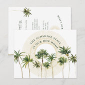 Faire-part Florida Palm Trees Golden Sun Nouvelle Adresse Ann (Devant / Derrière)
