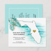 Faire-part Florida State Gold Heart Palm Feuilles Nouvelle ma (Devant / Derrière)