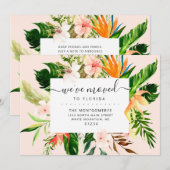 Faire-part Floride rose tropicale Floride Déménagement Florid (Devant / Derrière)