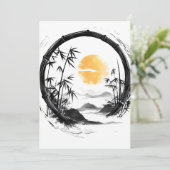 Faire-part Flux de bambou Zen de lune Abstraite (Debout devant)
