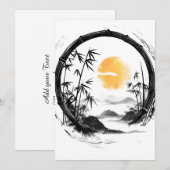 Faire-part Flux de bambou Zen de lune Abstraite (Devant / Derrière)