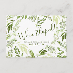Faire-part Foliage Heart Botanique Mariage Elopement