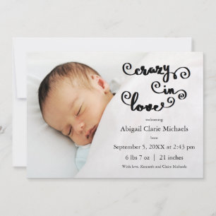 Faire-part Folle amoureuse - Annonce de naissance