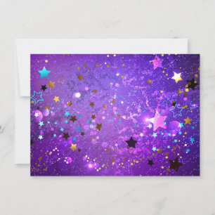 Faire-part Fond en feuille de papier violet avec des étoiles