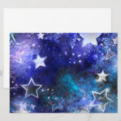 Faire-part Fond spatial avec étoiles (Devant / Derrière)