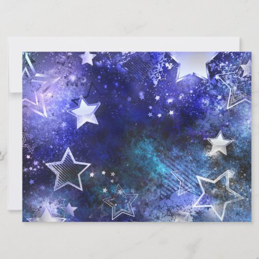 Faire-part Fond spatial avec étoiles (Devant)