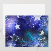 Faire-part Fond spatial avec étoiles (Devant / Derrière)