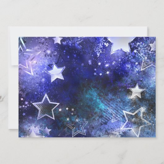 Faire-part Fond spatial avec étoiles (Devant)