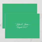 Faire-part Fond vert menthe plat – Conception de mariage (Devant / Derrière)
