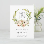 Faire-part Forêt Botanique Forêt Fleurie Enregistrer La Date (Debout devant)