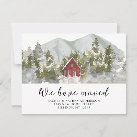 Faire-part Forêt d'hiver Nous avons changé d'adresse (Devant)