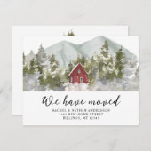 Faire-part Forêt d'hiver Nous avons changé d'adresse (Devant / Derrière)