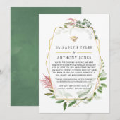 Faire-part Forêt géométrique Invités de Mariage virtuel rédui (Devant / Derrière)