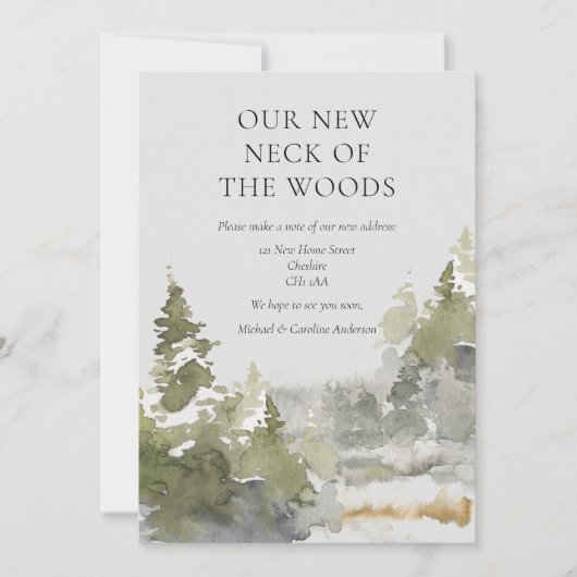 Faire-part Forêt Nouveau cou de la forêt Changement d'adresse (Devant)