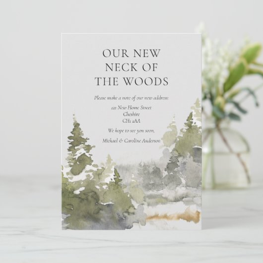 Faire-part Forêt Nouveau cou de la forêt Changement d'adresse (Debout devant)