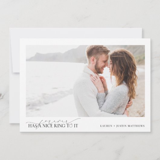 Faire-part Forever a une belle bague Elegant 2 Mariage photo (Devant)