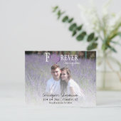 Faire-part FOREVER Enregistrez la date Cœurs violets liés (Debout devant)