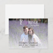 Faire-part FOREVER Enregistrez la date Cœurs violets liés (Devant / Derrière)