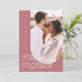 Faire-part Forever Ensemble Vintage Élégance Mariage rose (Debout devant)