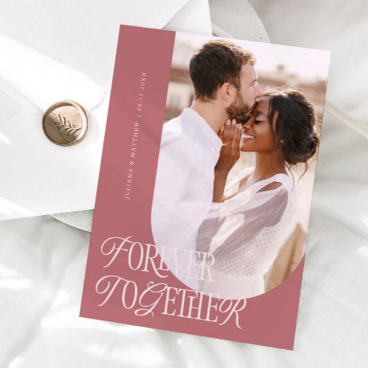 Faire-part Forever Ensemble Vintage Élégance Mariage rose