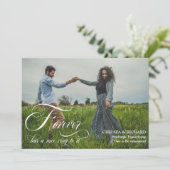 Faire-part Forever Has a Nice Ring to It 2 Photo Fiançailles (Debout devant)