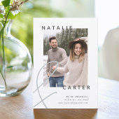 Faire-part Forever joint | Fiançailles photo moderne