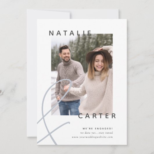 Faire-part Forever joint | Fiançailles photo moderne (Devant)