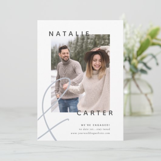 Faire-part Forever joint | Fiançailles photo moderne (Debout devant)