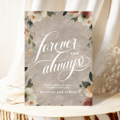 Faire-part Forever & Toujours Boho Beige Floral Mariage