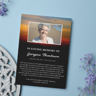 Faire-part Foule d'oiseaux au lever du soleil Photo Faire-par