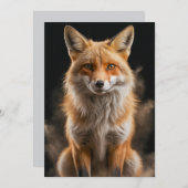 Faire-part Fox Wild Animal Élégant Portrait Dramatique Sur Mi (Devant / Derrière)