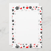 Faire-part Frontière Des Empreintes de pattes De Chiens Rando (Devant / Derrière)