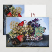 Faire-part FRUITS DE SAISON 1, bleu (Devant / Derrière)