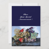 Faire-part FRUITS DE SAISON 1, bleu (Dos)