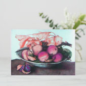 Faire-part FRUITS DE SAISON 2, rose, bleu, noir (Debout devant)