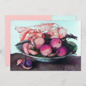 Faire-part FRUITS DE SAISON 2, rose, bleu, noir (Devant / Derrière)