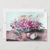 Faire-part FRUITS DE SAISON 3, bleu rose noir (Devant)