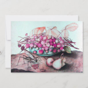 Faire-part FRUITS DE SAISON 3,rose bleu noir