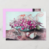 FAIRE-PART FRUITS DE SAISON / FRAISES ET PEURS (Devant / Derrière)