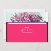 Faire-part FRUITS DE SAISON / FRAISES, POIRES Fuchsia rose (Dos)