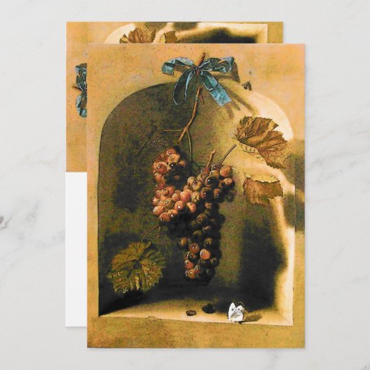 Faire-part FRUITS DE SAISON - PROSPÉRITÉ, or jaune brun (Devant / Derrière)