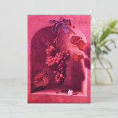 Faire-part FRUITS DE SAISON - PROSPÉRITÉ, rose rouge marron (Debout devant)