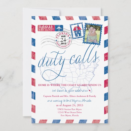 Faire-part Ft Myers Floride Expédition Aérienne Militaire (Devant)