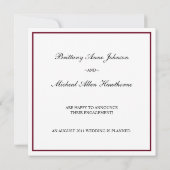 Faire-part Fuchsia Damask Mariage Faire Part Engagement (Dos)