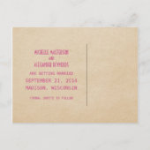 Faire-part Fuchsia Deco Chic Enregistrer la carte postale Dat (Dos)